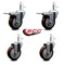 Service Caster 4'' Maroon Poly Wheel Swivel 7/16'' Stem Caster Set 2 Total Lock Brake, 4PK SCC-GRTTL20S414-PPUB-MRN-716138-2-S2 - alternate 5